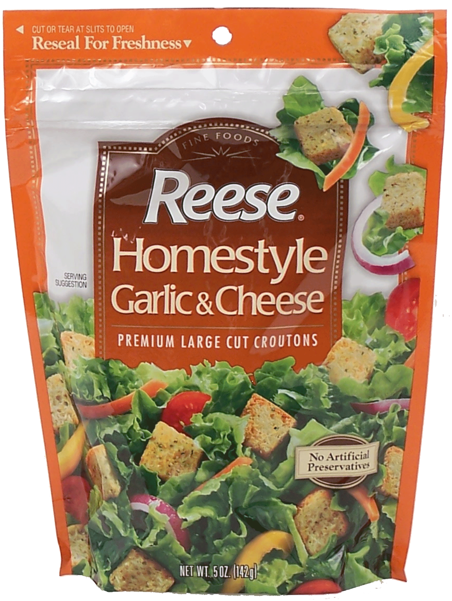 Reese  homestyle garlic & cheese premium large cut croutons Full-Size Picture